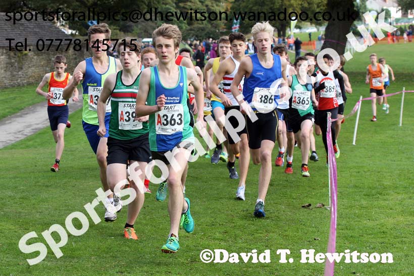 Boys under-15s Northern Cross Country Relays, Graves Park, Sheffield. Photo: David T. Hewitson/Sports for All Pics